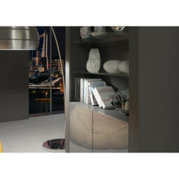Creative Furniture Spectrum Display Cabinet 170Cm - Dark Grey With Gloss Doors - thumbnail 4