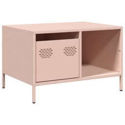Berkfield Coffee Table Pink 68.5X50X43.5 Cm Cold-Rolled Steel - thumbnail 2