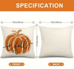Amorly 4 Pack Fall Throw Pillow Covers, 18 Inch Maple Leaf & Pumpkin Cushion Cases, Autumn Outdoor Decor For Sofa, Couch - thumbnail 2