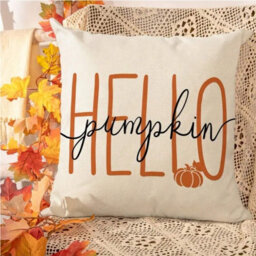 Amorly 4 Pack Fall Throw Pillow Covers, 18 Inch Maple Leaf & Pumpkin Cushion Cases, Autumn Outdoor Decor For Sofa, Couch - thumbnail 4