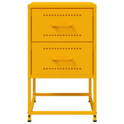 Berkfield Bedside Cabinet Mustard Yellow 36X39X60.5 Cm Steel - thumbnail 6