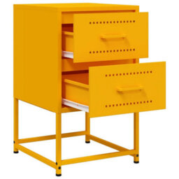 Berkfield Bedside Cabinet Mustard Yellow 36X39X60.5 Cm Steel - thumbnail 9