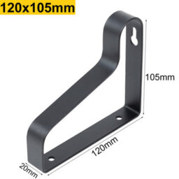 Single Black Powder Coated Wall Mounted Shelf Bracket - Industrial Shelf Support - 120X105mm - thumbnail 2