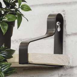 Single Black Powder Coated Wall Mounted Shelf Bracket - Industrial Shelf Support - 120X105mm - thumbnail 4