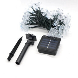 Cool White 7M 50Led Waterproof 50 Led Solar Fairy Flower String Lights Peach Light Garden Outdoor - thumbnail 2