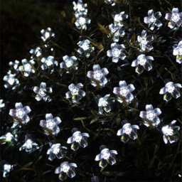 Cool White 7M 50Led Waterproof 50 Led Solar Fairy Flower String Lights Peach Light Garden Outdoor - thumbnail 3