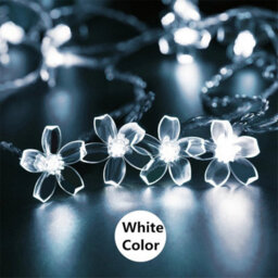 Cool White 7M 50Led Waterproof 50 Led Solar Fairy Flower String Lights Peach Light Garden Outdoor - thumbnail 5