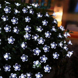 Cool White 7M 50Led Waterproof 50 Led Solar Fairy Flower String Lights Peach Light Garden Outdoor - thumbnail 4