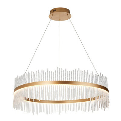 Luminosa Lighting Luminosa Trapani Pendant Ceiling Light Brushed Gold Plated, Clear Glass - image 1
