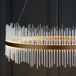 Luminosa Lighting Luminosa Trapani Pendant Ceiling Light Brushed Gold Plated, Clear Glass - thumbnail 4
