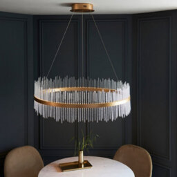 Luminosa Lighting Luminosa Trapani Pendant Ceiling Light Brushed Gold Plated, Clear Glass - thumbnail 3