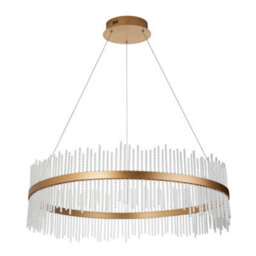 Luminosa Lighting Luminosa Trapani Pendant Ceiling Light Brushed Gold Plated, Clear Glass - thumbnail 6