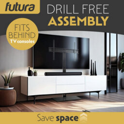 Futura Universal Tv Stand 30 To 75 Inch Tvs, Swivel & Height Adjustable, 60Kg Load, Max Vesa 600X400mm, Tempered Glass Base - thumbnail 5
