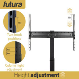 Futura Universal Tv Stand 30 To 75 Inch Tvs, Swivel & Height Adjustable, 60Kg Load, Max Vesa 600X400mm, Tempered Glass Base - thumbnail 7