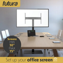 Futura Universal Tv Stand 30 To 75 Inch Tvs, Swivel & Height Adjustable, 60Kg Load, Max Vesa 600X400mm, Tempered Glass Base - thumbnail 9