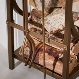 Dibor Contemporary Fireplace Freestanding Fireside Log Holder Storage Rack - thumbnail 2