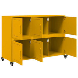 Berkfield Sideboard Mustard Yellow 100.5X39X72 Cm Steel - thumbnail 9