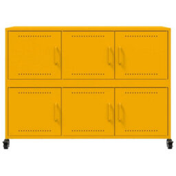 Berkfield Sideboard Mustard Yellow 100.5X39X72 Cm Steel - thumbnail 6