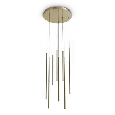 Ideal Lux Luminosa Look Cluster Pendant Ceiling Light Brass 8X Led 1550Lm 3000K - image 1
