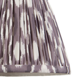 Luminosa Lighting Luminosa Santiago Brushed Aged Brass Plate Wall Light With Pearl Grey Fabric Ikat Shade 20Cm B22 - thumbnail 6