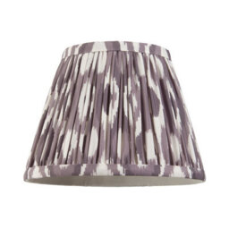 Luminosa Lighting Luminosa Santiago Brushed Aged Brass Plate Wall Light With Pearl Grey Fabric Ikat Shade 20Cm B22 - thumbnail 7