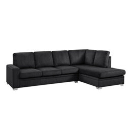 Home Detail Alana Right-Hand Facing Corner Sofa With Footstool, Black Jumbo Cord - thumbnail 4