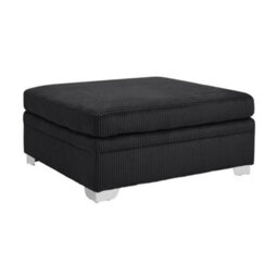 Home Detail Alana Right-Hand Facing Corner Sofa With Footstool, Black Jumbo Cord - thumbnail 5