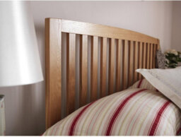 Save On Goods UK 4Ft Small Double 100% Genuine Solid Oak Headboard Bedhead End.oak Wood Wooden, Woodern Style Slat Headboard - thumbnail 3