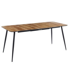 Hallowood Furniture Cullompton Extending Dining Table (120-180Cm) With Light Oak Effect Top And Black Legs - thumbnail 8