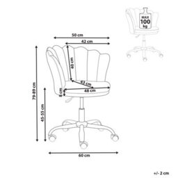 Beliani Desk Chair Monticello Velvet Black - thumbnail 3