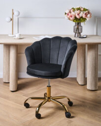 Beliani Desk Chair Monticello Velvet Black - thumbnail 2