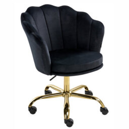 Beliani Desk Chair Monticello Velvet Black - thumbnail 5