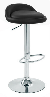 Gaor Adjustable Black Breakfast Bar Stool - Faux Leather . - image 1