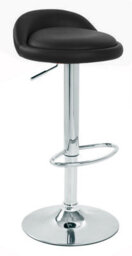 Gaor Adjustable Black Breakfast Bar Stool - Faux Leather . - thumbnail 1