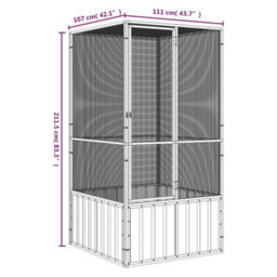 Walplus Bird Cage Grey 111X107X211.5 Cm Galvanised Steel - thumbnail 6