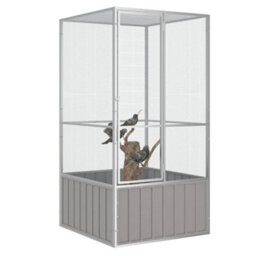 Walplus Bird Cage Grey 111X107X211.5 Cm Galvanised Steel - thumbnail 2