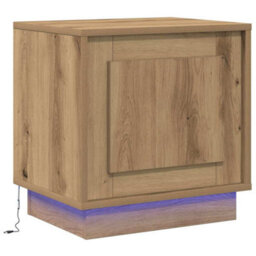Berkfield Bedside Cabinets With Led Lights 2 Pcs Artisan Oak 44X34.5X45 Cm - thumbnail 6