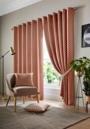 Luxury Living Cotswold Two Tone Ring Top Curtains Orange - thumbnail 1