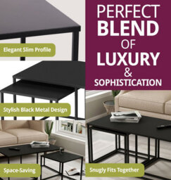 Hallowood Furniture Bewdley Metal Coffee Table With Nest Of Tables - thumbnail 4