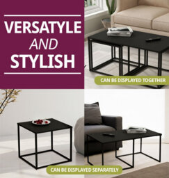 Hallowood Furniture Bewdley Metal Coffee Table With Nest Of Tables - thumbnail 5