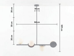 Houseof Frosted Glass Opal Ball Shade Disk Ceiling Light - Charcoal Grey Black - thumbnail 7