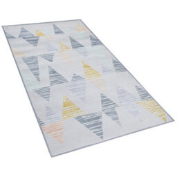Beliani Area Rug Multicolour Geometric Distressed Pattern 80 X 150 Cm - Low Pile Polyester - thumbnail 3