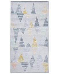 Beliani Area Rug Multicolour Geometric Distressed Pattern 80 X 150 Cm - Low Pile Polyester - thumbnail 1