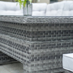 Abrihome Premium Aluminum Pe Rattan Sofa Set,  8-Seater With Lift Table, Rust-Proof & Weather-Resistant , Grey - thumbnail 2