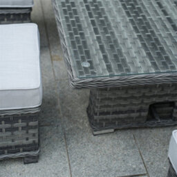 Abrihome Premium Aluminum Pe Rattan Sofa Set,  8-Seater With Lift Table, Rust-Proof & Weather-Resistant , Grey - thumbnail 4