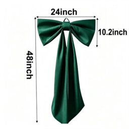 Amorly 48In Oversized Giant Green Bow, Gothic Hanging Decor For Halloween, Mantel, Entryway,wall,christmas Tree Topper & Party Decoration - thumbnail 4