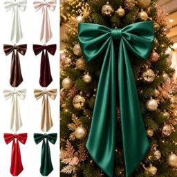 Amorly 48In Oversized Giant Green Bow, Gothic Hanging Decor For Halloween, Mantel, Entryway,wall,christmas Tree Topper & Party Decoration - thumbnail 7
