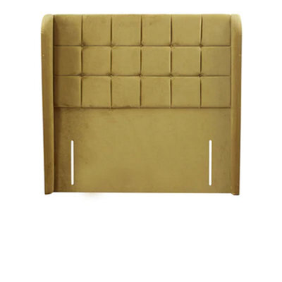 Divan Base Direct Charisma Wing Floor Standing Headboard 5Ft King - Velour Mustard