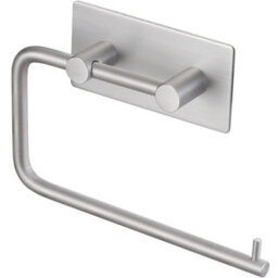 CLEFFNS Self Adhesive Toilet Paper Holder, Brushed Nickel 304 Stainless Steel, Rustproof, Fits Most Roll Sizes, Swing Arm, Open Sided - thumbnail 1