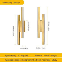 2/4 16W Led Wall Lamp Gold Modern Wall Light 3000/4500/6500K Hallway Living Room - thumbnail 3